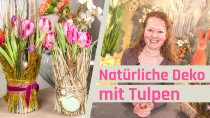 Natürliche Deko mit Tulpen