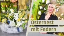 Osternest basteln mit Federn