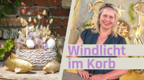 Windlicht im Korb