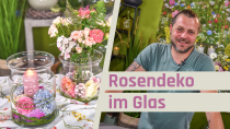 Rosendeko im Glas