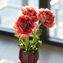 Artikel Künstliche Ranunkeln 51cm rosa-grün 3er-Bund aus Seidenstoff