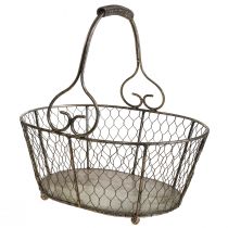 Drahtkorb Antik Optik Korb mit Henkel Metallkorb 28×23×12cm