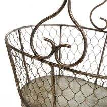 Drahtkorb Antik Optik Korb mit Henkel Metallkorb 28×23×12cm