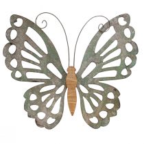 Wanddeko Schmetterling Deko Metall Holz Vintage 46×43cm