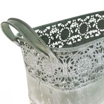 Dekoschale Metall Blumenschale Henkel 25,5/30/35,5cm 3er-Set