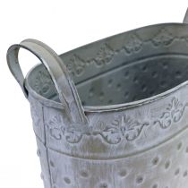 Blumentopf oval mit Griffen Jardiniere Metall 24/19/14cm 3er-Set