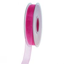 Artikel Organzaband Geschenkband Pink Band Webkante 15mm 50m