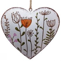 Artikel Hängedekoration Weiß Metall Herzen und Blumen Ø10cm 4 Stück für Innenbereich