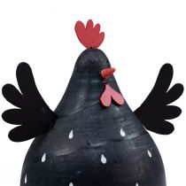 Artikel Holzhuhn Schwarz mit Metallflügeln 13cm Osterdeko