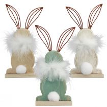 Artikel Deko Hase Holzhasen mit Federn Osterdeko H17,5cm 3 St