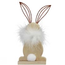 Artikel Deko Hase Holzhasen mit Federn Osterdeko H17,5cm 3 St