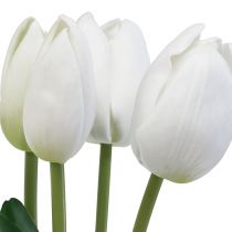 Artikel Weiße Tulpen Deko Real Touch Kunstblumen Frühling 49cm 5 St