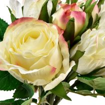 Artikel Kunstrosen Creme Gelb Rosa Künstliche Rosen Deko Strauß 29cm 12 St