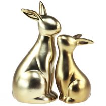 Artikel Osterhasen Keramik Gold Hasenmama 20/13cm 2er-Set