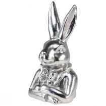 Artikel Dekofigur Osterhase Keramik Silber H23cm