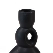 Artikel Kerzenhalter aus Keramik Schwarz H13cm im Set, 2 Stück