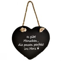 Artikel Valentinstag Hängedeko Schieferherz Deko Herz Schwarz B15,5cm