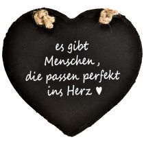 Artikel Valentinstag Hängedeko Schieferherz Deko Herz Schwarz B15,5cm