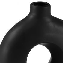 Artikel Keramikvase Schwarz Oval mit Aussparung 21×7×20cm