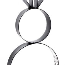 Artikel Osterhase aus Metall und Holz in Schwarz-Silber, 13,5 × 37 cm