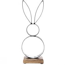 Artikel Osterhasen Deko Dekoring Metall mit Holz Sockel 21×55cm