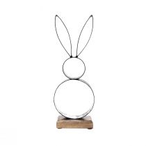 Artikel Osterhase Schwarz Silber Hasen Metall Holz 13,5×37cm
