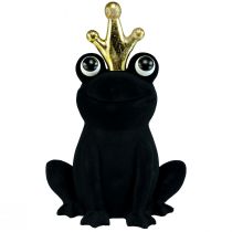 Artikel Dekofrosch, Froschkönig, Frühlingsdeko, Frosch mit Goldkrone Schwarz 40,5cm