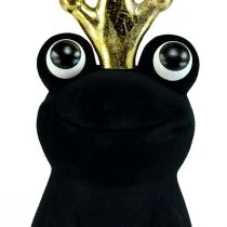 Artikel Schwarzer Dekofrosch mit Goldkrone, 40,5 cm, Kunststoff