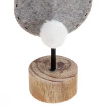 Artikel Aufsteller Tischdeko Osterhasen Deko Filz Grau 19cm 12 St