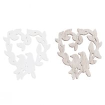 Artikel Streudeko Vogel Holz Herz Tischdeko Natur 3,5/1,5cm 72 St
