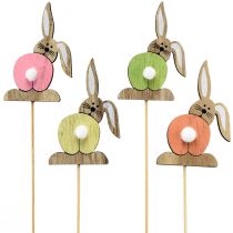 Artikel Osterhase Holz Blumenstecker Ostern Bunt H8cm 12 St