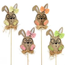 Artikel Blumenstecker Holz Osterstecker Hase mit Brille 8,5cm 12 St
