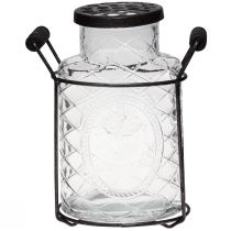 Artikel Glas Vase mit Deckel Steckhilfe Flasche 16,5×8,5×18,5cm