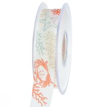 Artikel Dekoband maritim Geschenkband Korallen 25mm 18m