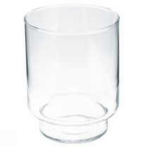 Glasvase mit Fuß Blumenvase Glas Deko Vintage H15cm Ø11cm
