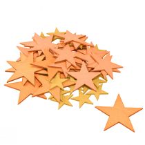 Artikel Holzstreudeko Sterne Orange Ø3,5/5,5/7cm 48 Stück