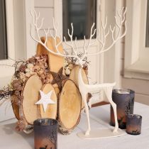Artikel Großes Rentier Deko Metall Weihnachtsdeko Weiß H58cm