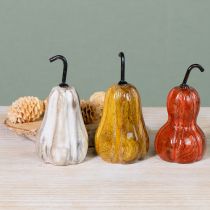 Artikel Deko-Birnen aus Holz mit Metallstiel, 12×6 cm, Rot, Gelb, Weiß, 3er-Set
