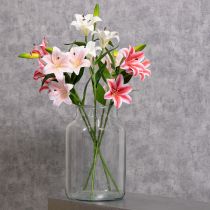 Artikel Künstliche Lilien aus Polyester im Zweier-Set, Rosa, 67 cm
