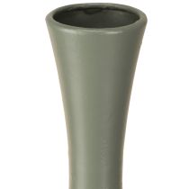 Artikel Vase aus Metall, geschwungene Form, 33 cm, mattgrün, Innenbereich
