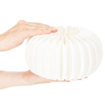 Artikel Wabenpapier Kürbis rund 24 cm weiß für Trockenblumen und Herbstdekoration 4 Stück