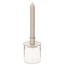 Artikel Kerzenhalter Metall Beige matt 8cm für Stabkerzen 3er-Set