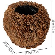 Artikel Deko-Übertopf aus Tannenzapfen rund Naturbraun 27 cm