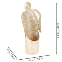 Artikel Kerzenhalter Engel Figur Metall Gold 27 cm Innenbereich