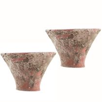 Artikel Terrakotta Pflanztopf im Harztopf-Look H7cm, 2 Stück
