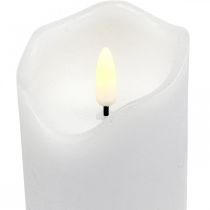 LED Kerze mit Timer Echtwachs Weiß Stumpenkerze H17cm