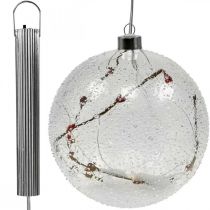 Artikel LED Weihnachtskugel aus Glas mit Lichterkette Herzen Ø15cm