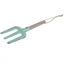 Artikel Miniatur Gartenwerkzeuge zum Hängen aus Holz und Metall, 12,5cm, 3er Set, Blau/Weiß/Grün