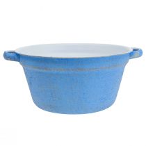 Artikel Dekoschale Übertopf Blau Metall Deko Shabby Ø17cm H8,5cm