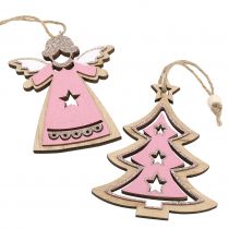 Artikel Christbaumschmuck Natur, Rosa 11cm 8St